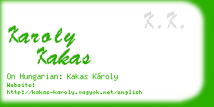 karoly kakas business card